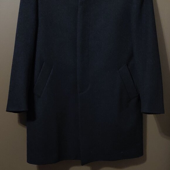 Jos. A. Bank Executive Collection Black 100% Wool Men's Top Coat SIZE 46L - Picture 8 of 11